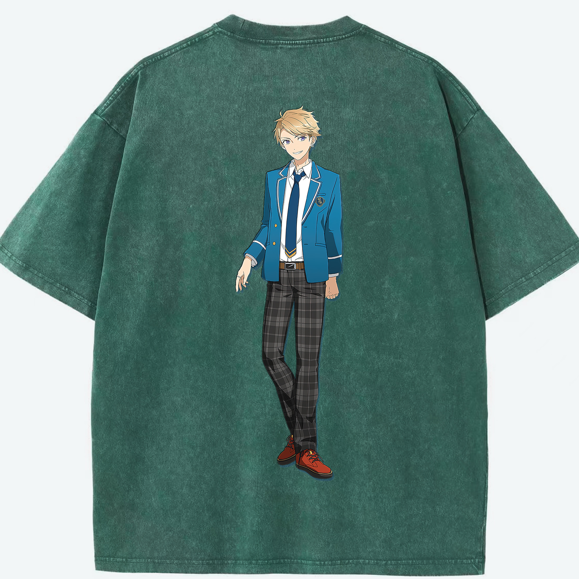 （画像用） あんさんぶるスターズ! Ensemble Stars 綿100% ヴィンテージ風 半袖Tシャツ（背面プリント）